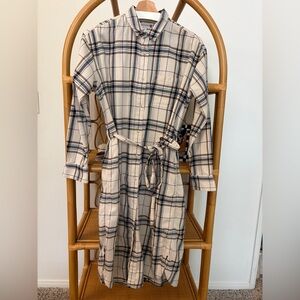 Uniqlo Black and White Plaid Midi Dress